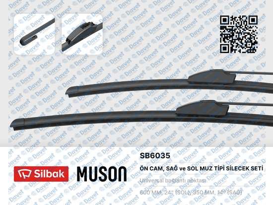 SILBAK SB6035 Silecek Supurgesi Tk 600/350mm (Muz Tipi) Ka Ii 09- City 06- Note 05- Yaris 06-  ####